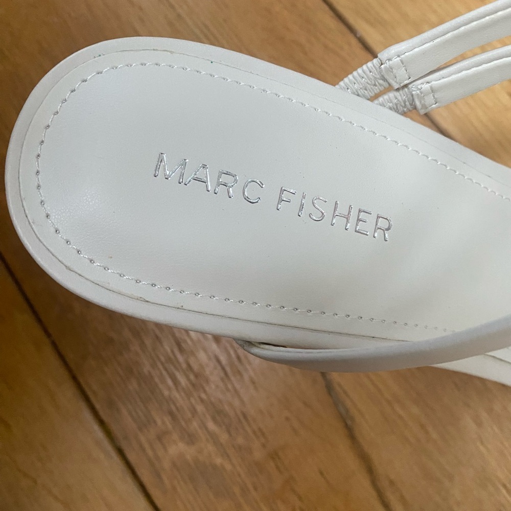 Marc Fisher Ivory White Strappy slide in heels​ - Picture 5 of 9
